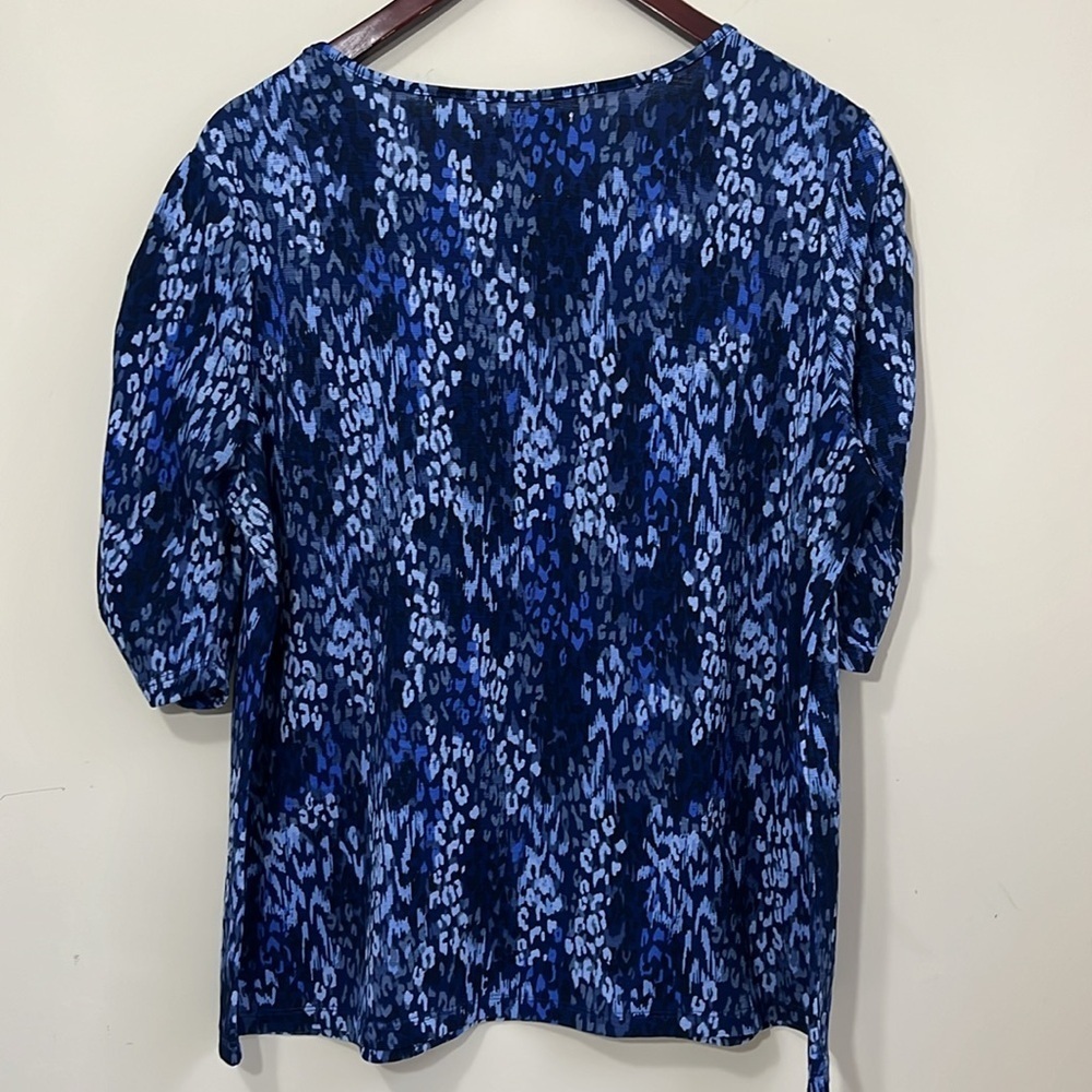 Kate Park Women’s Ruched Sleeve Blouse Size Large - Picture 4 of 9